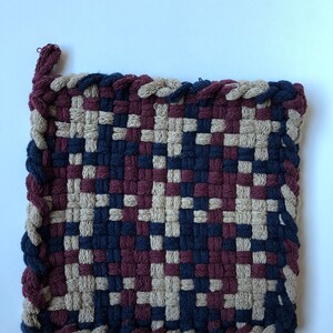 Burgundy, autumn, dark navy potholder