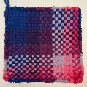 Blue, purple, plum, lavender, carnation, pink potholder