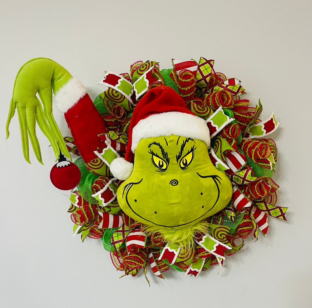 Grinch Wreath, Green Monster Christmas Wreath,grinch Inspired Wreath