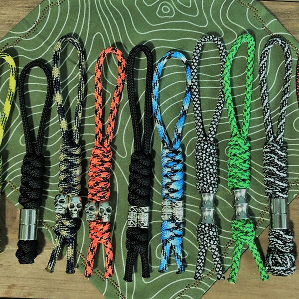 Qty 1 - Custom 550 Paracord Knife Lanyard with beads - Handmade | Custom | Made to Order | Gift | Knife | EDC