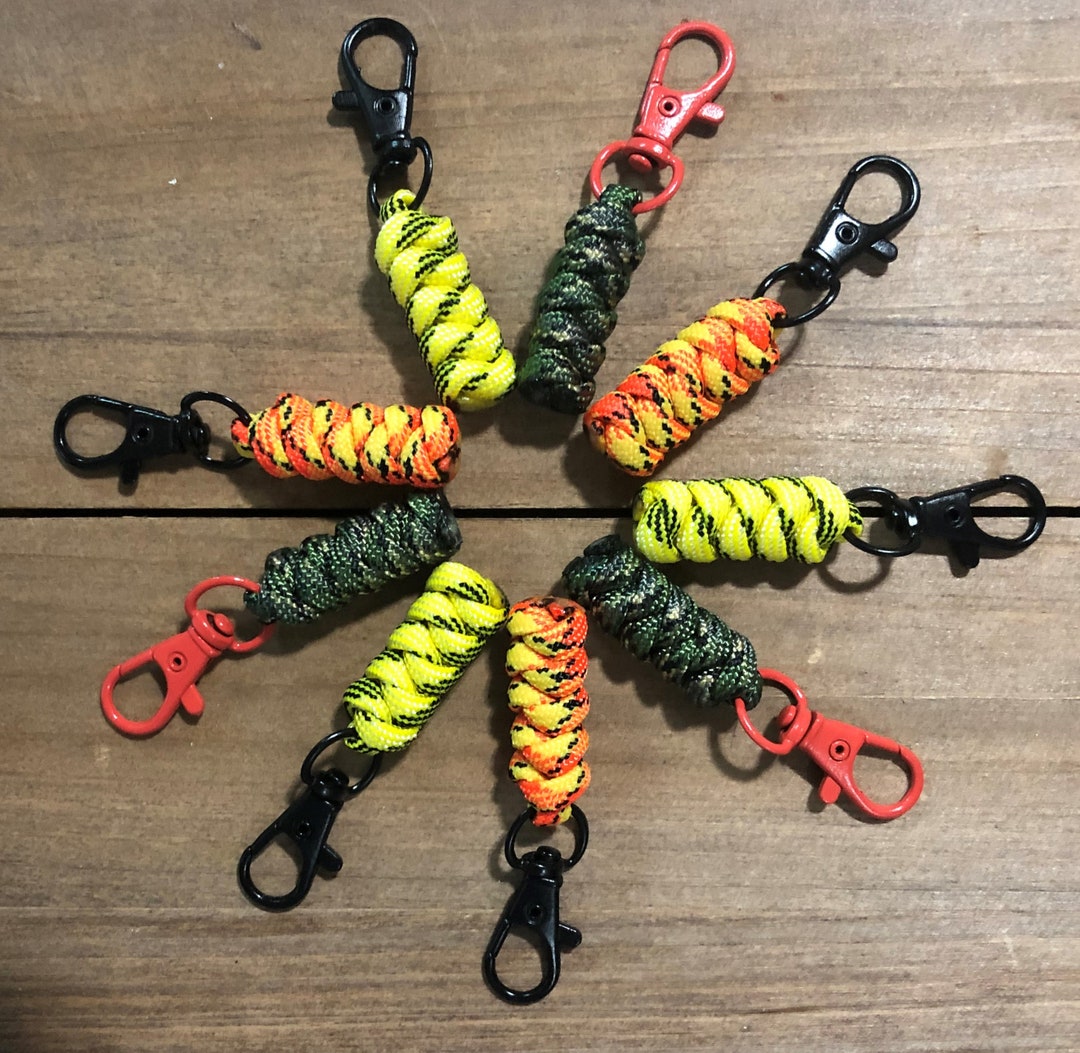 Custom Colors 550 Paracord Zipper Pull Snake Knot Qty 3, 6, or 10 per