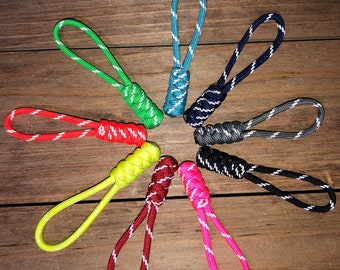 Reflective Zipper Pulls  - Snake Knot 550 Paracord | Handmade | Custom | Unique | Gift | ECD | Tactical