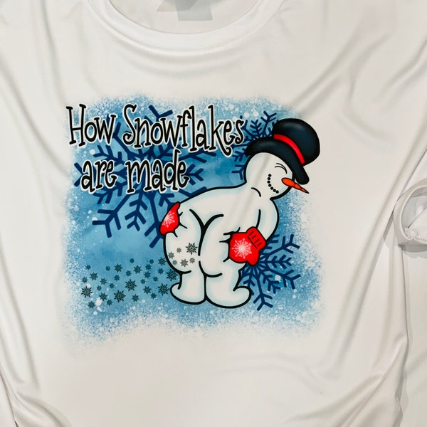 How Snowflakes Are Made Snowman 10" Ready To Press Sublimation Print