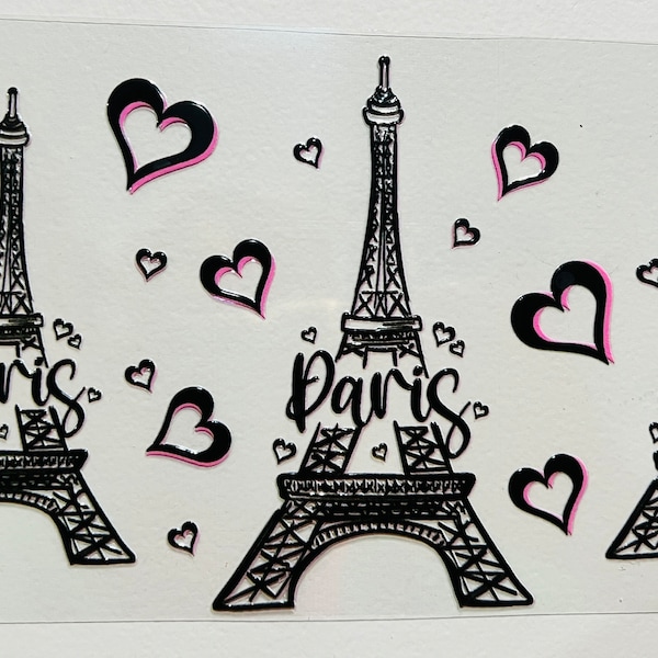 Paris Hearts UV DTF Wrap