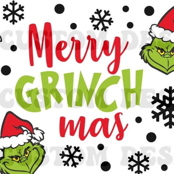 Christmas Merry Grouch Snowflakes  UV DTF Wrap