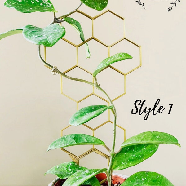 12" Tall Bronze Honeycomb Plant Trellis, Style #1