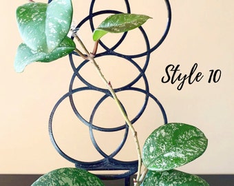 12" Tall Black Circle Plant Trellis, Style #10 (Same Pattern as #7)