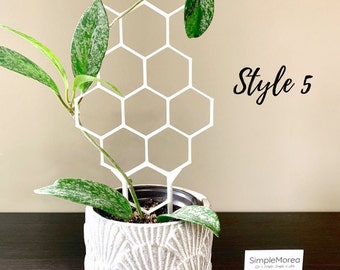 12" Tall White Honeycomb Plant Trellis, Style #5 (Same Pattern as #2)
