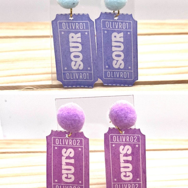 Olivia Rodrigo Guts Sour Ticket Earrings