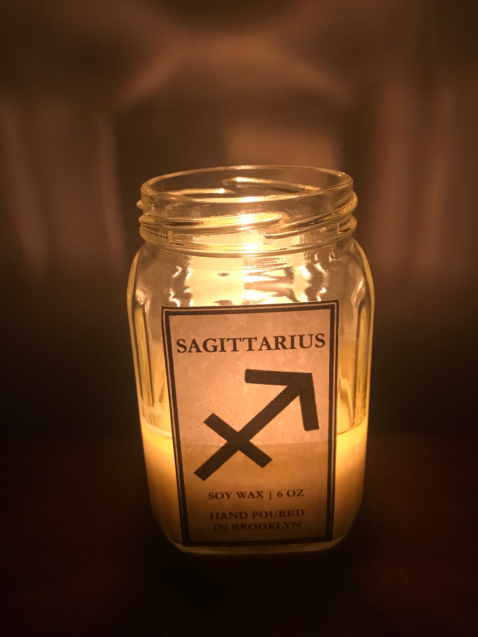 Zodiac Candle Sagittarius Illuminated Star Sign Natural Etsy