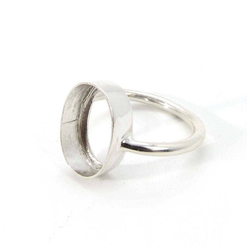blank bezel ring 925 Sterling silver oval 6x4mm to 30x20mm stone bezel cup metal casting for ring collet setting