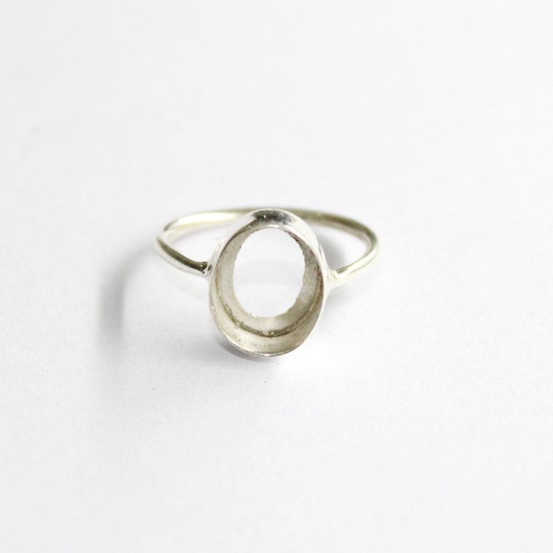 blank bezel ring 925 Sterling silver oval 6x4mm to 30x20mm stone bezel cup metal casting for ring collet setting