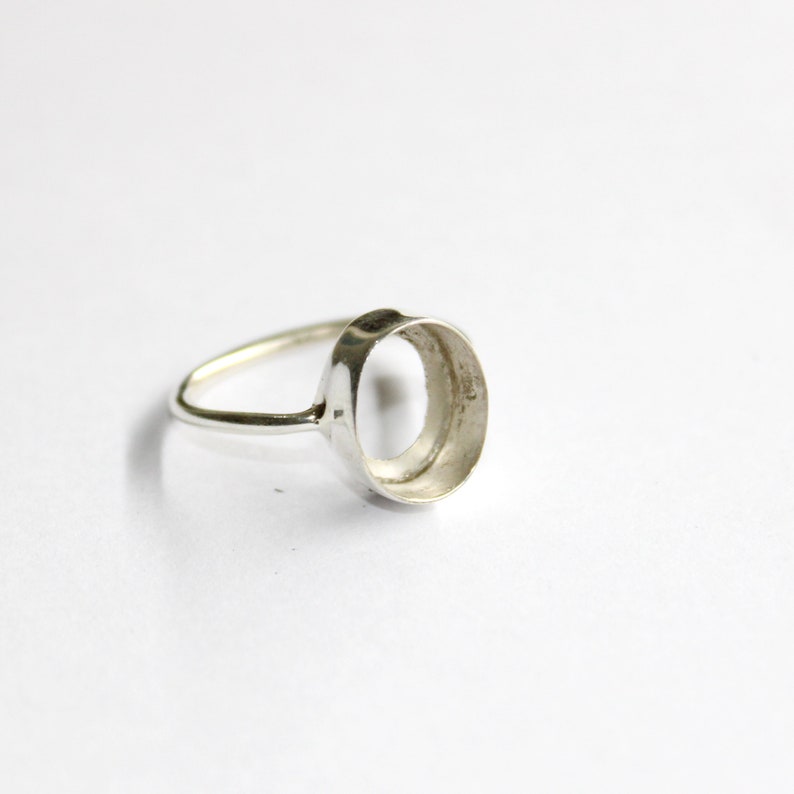 blank bezel ring 925 Sterling silver oval 6x4mm to 30x20mm stone bezel cup metal casting for ring collet setting