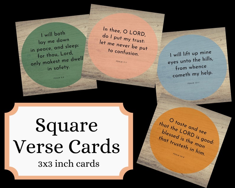 Scripture Square Square Bible Verse Cards | 3 Inch Square Cards | Printable Bible Cards ...