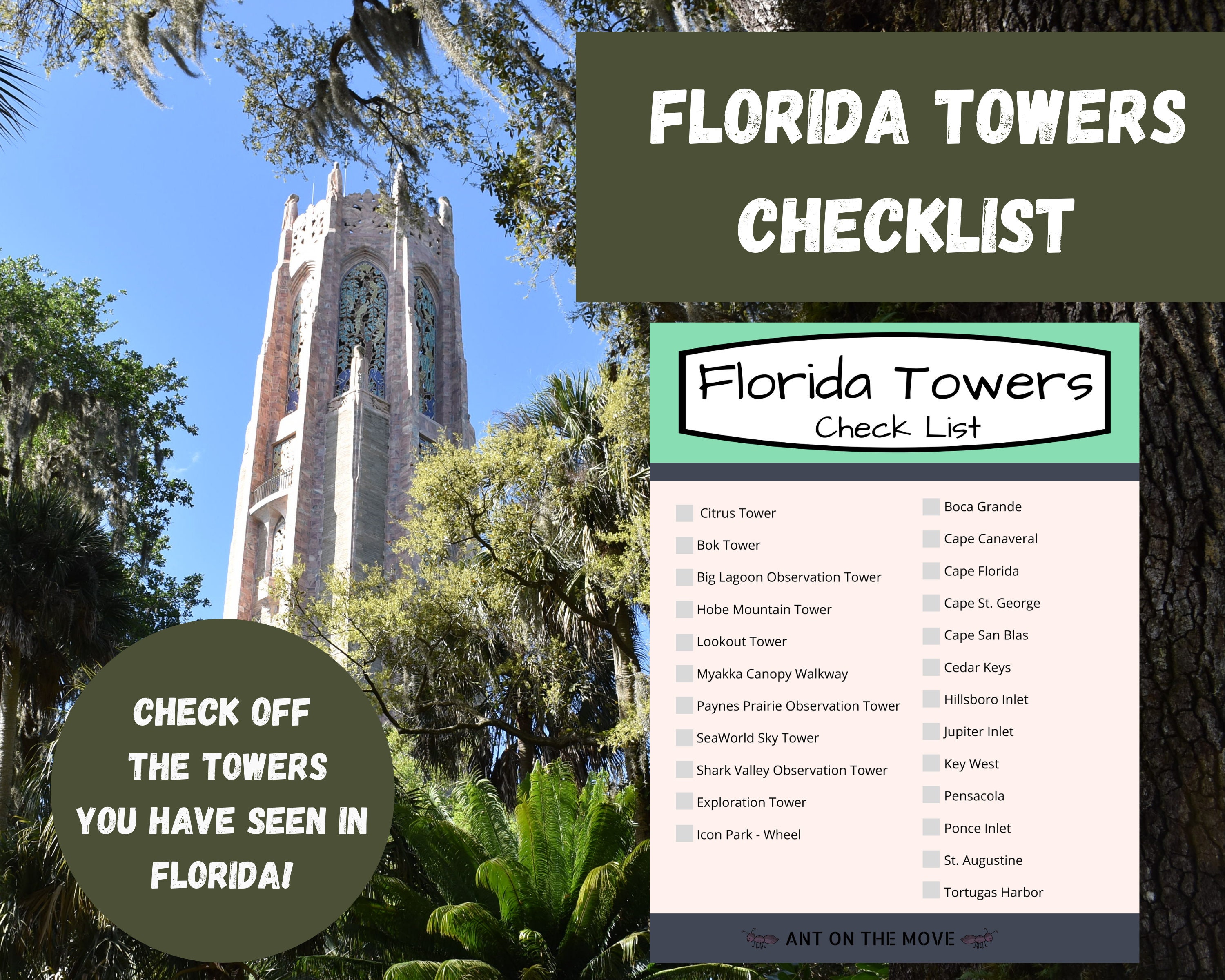 Florida Bucket List Printable Digital Download PDF Etsy