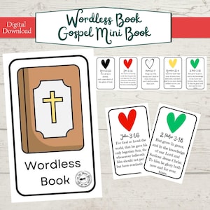 Wordless Mini Book for Evangelism, VBS, Easter Minibook, Sunday School Printable, Children's Activity Book