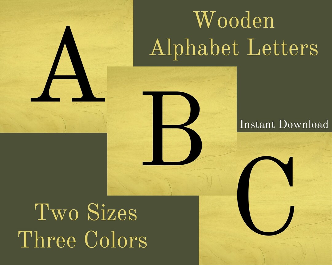 Wooden Digital Letters Printable Letter Tiles Junk Journal - Etsy
