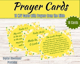 Printable Prayer Bible Verse Cards Set, Inspirational Scripture Cards, Digital Download, Religious Printables