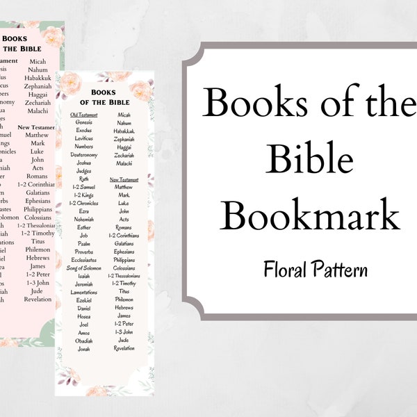 Signets floraux | Livres de la Bible Signets | Enregistrez votre page | Livres de la Bible | Téléchargement numérique | Prêt à imprimer