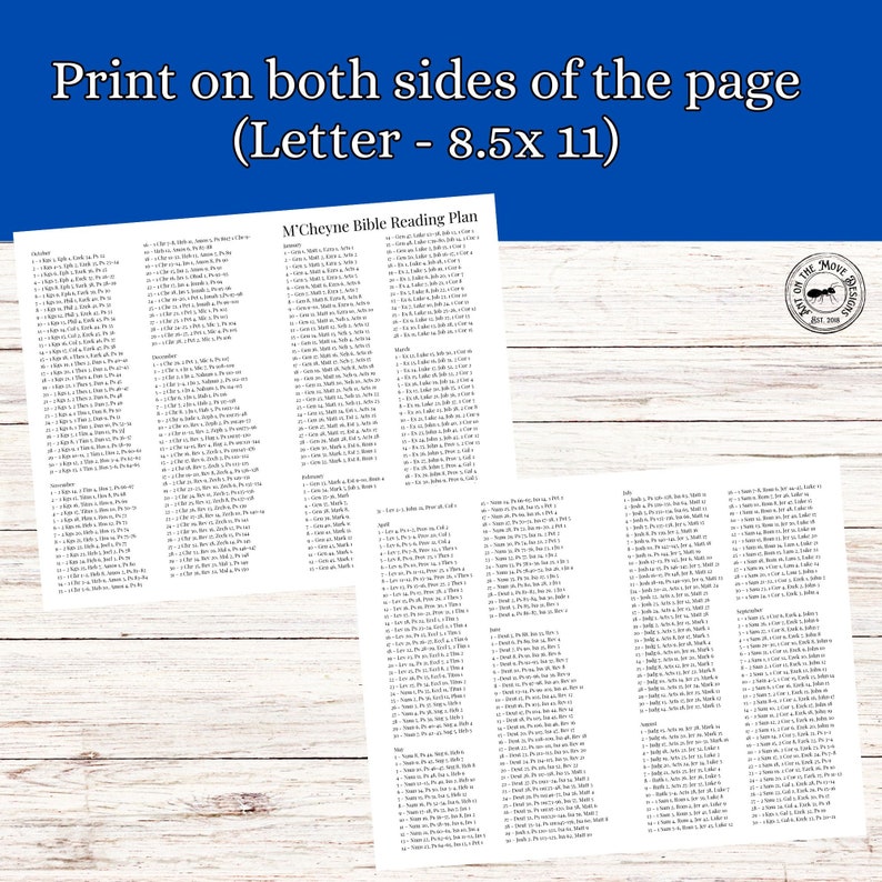 M'cheyne Bible in a Year Reading Plan, Printable Reading Plan, PDF ...