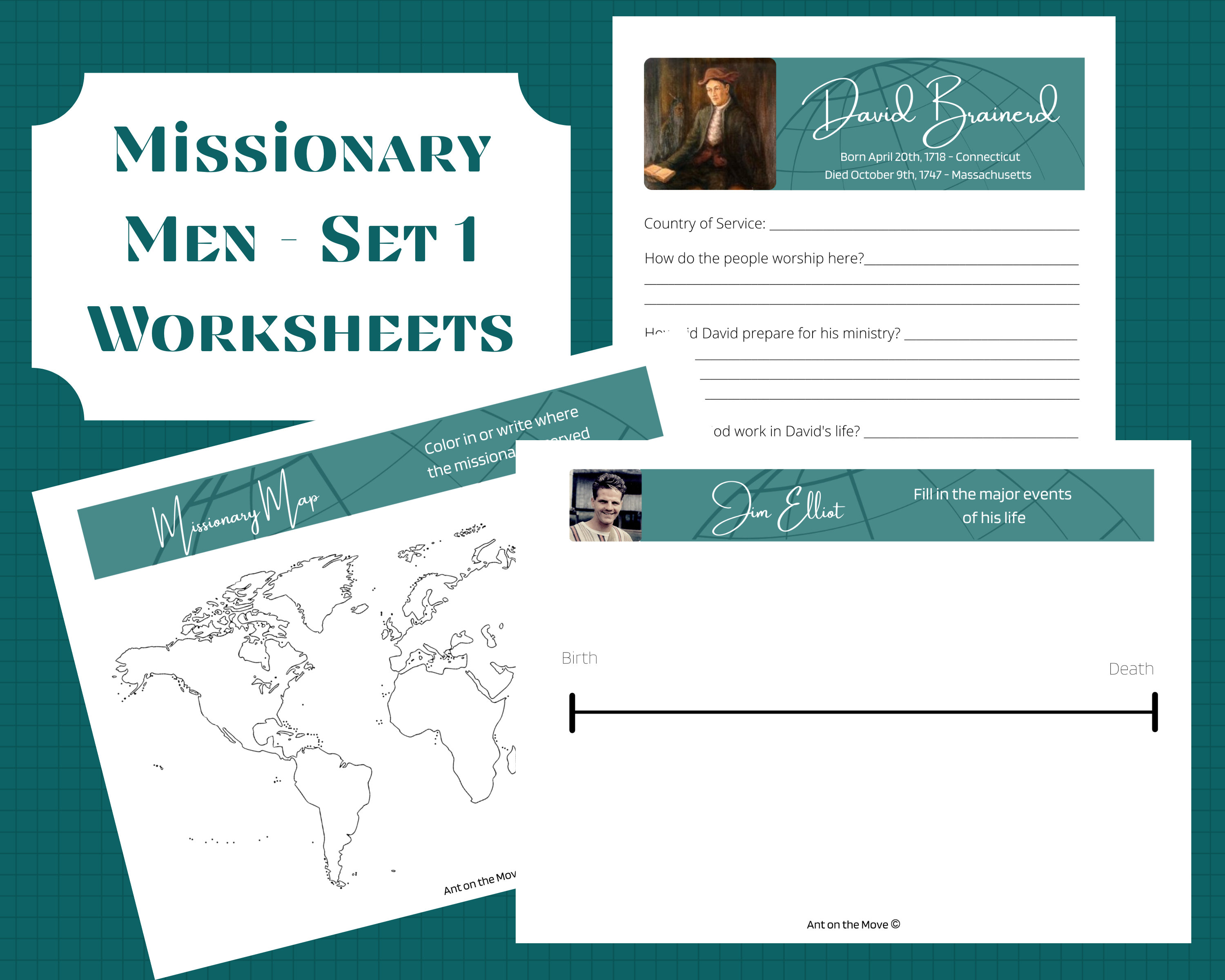 Missionary Worksheets Set 1 | Missionary Men | Activity Pages | David ...