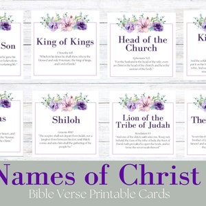 Nombres de Cristo Tarjetas de Versículos Set 2 / Versículos Bíblicos KJV / Imprima sus propias tarjetas de versículos / PDF / Nombres de Jesús / Domingo de Resurrección