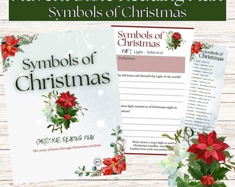 Christmas Advent Bible Reading Plan, Printable Bookmarks & Worksheets (Digital Download)