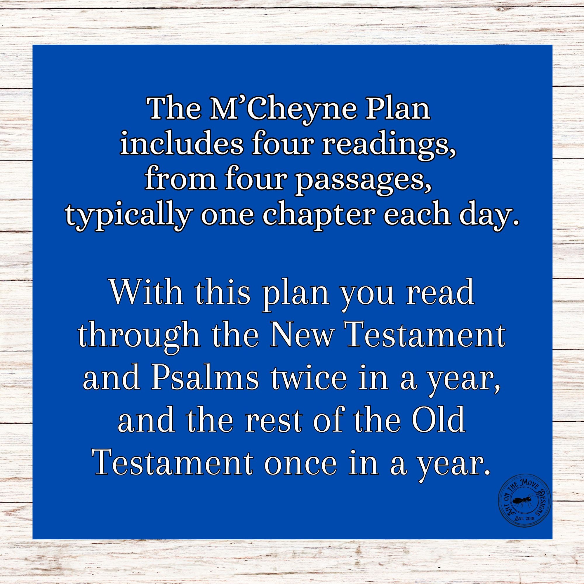M'cheyne Bible in a Year Reading Plan, Printable Reading Plan, PDF
