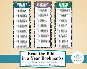 Bible Reading Bookmarks, Read the Bible in a Year, Printable Bookmarks, Bible Reading Tracker, 2024 Bible Reading, Bible Reading for Guys