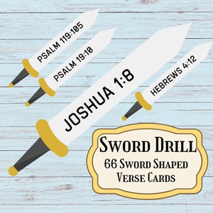 Sword Drill druckbare Verskarten, Sonntagsschulressourcen, druckbare Verse