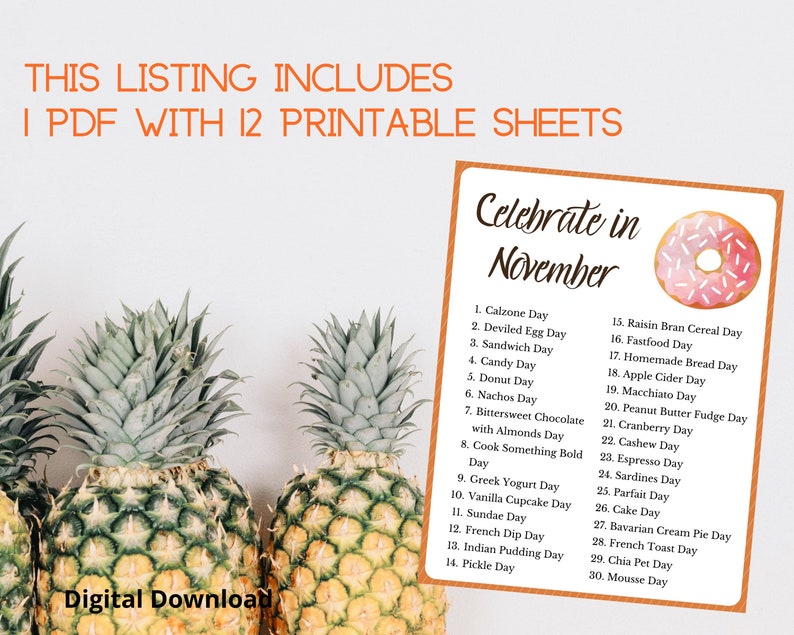 Celebrate Food Every Day | 2025 National Days | Printable Calendar