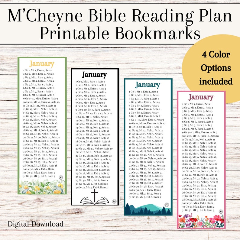 M’cheyne Bible Reading Bookmarks, Printable Bible Reading Plan. 2025 Bible Reading Plan - Etsy