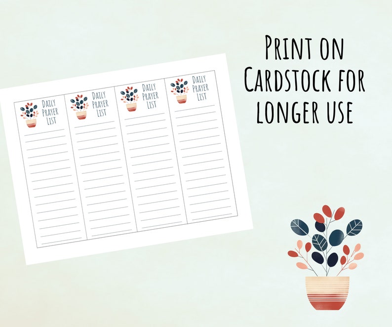 Prayer List Bookmarks Printable