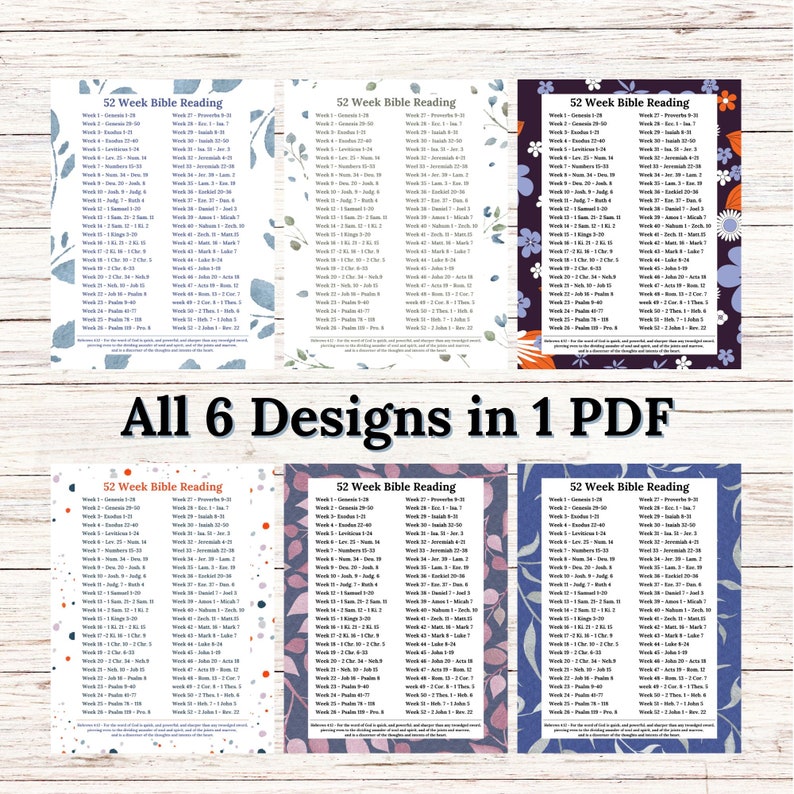 52 Week Bible Reading Plan, Bible Chunks, Printable Bible Plan, 2026 ...