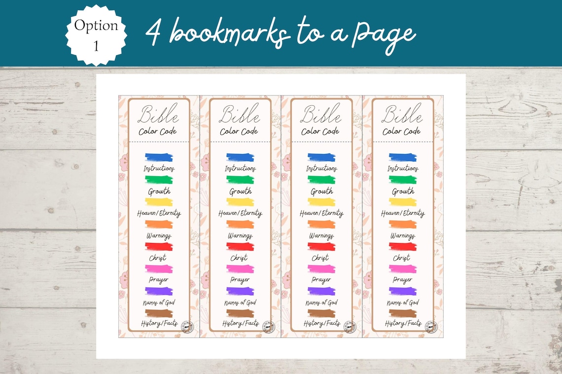 Bible Study Color Coding Bookmarks, Printable Bible Bookmarks, Study ...