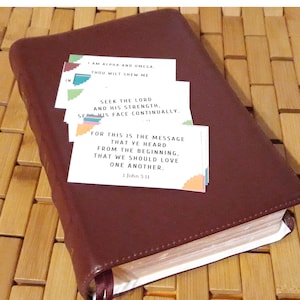Bibelvers Karten | Druckfertig | Lerne Gottes Wort | Bibelgedächtnis | 52 Bibelvers Karten | KJV Bibel Memory | Memory Verse