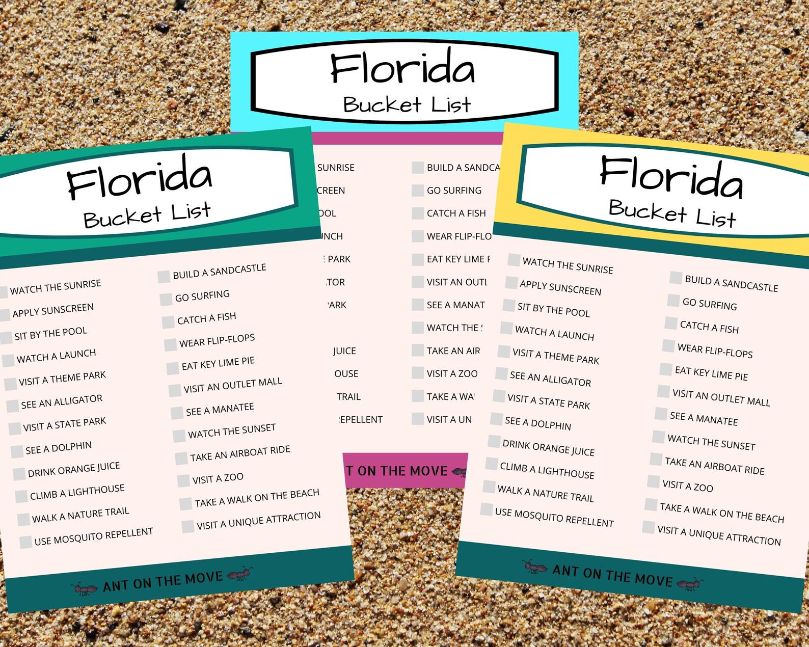 Florida Bucket List Printable 8.5x11 Digital Download Etsy