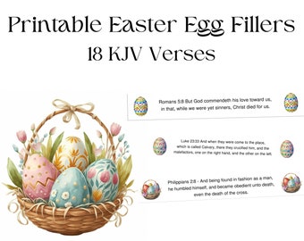 Printable Easter Egg Bible Verse Fillers, Easter Printable