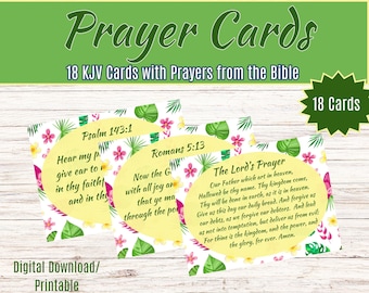 Island Printable Prayer Bible Verse Cards Set, Inspirational Scripture Cards, Digital Download, Religious Printables