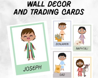 Joseph and His Brothers Wall Decor and Trading Cards, Sunday School Decor