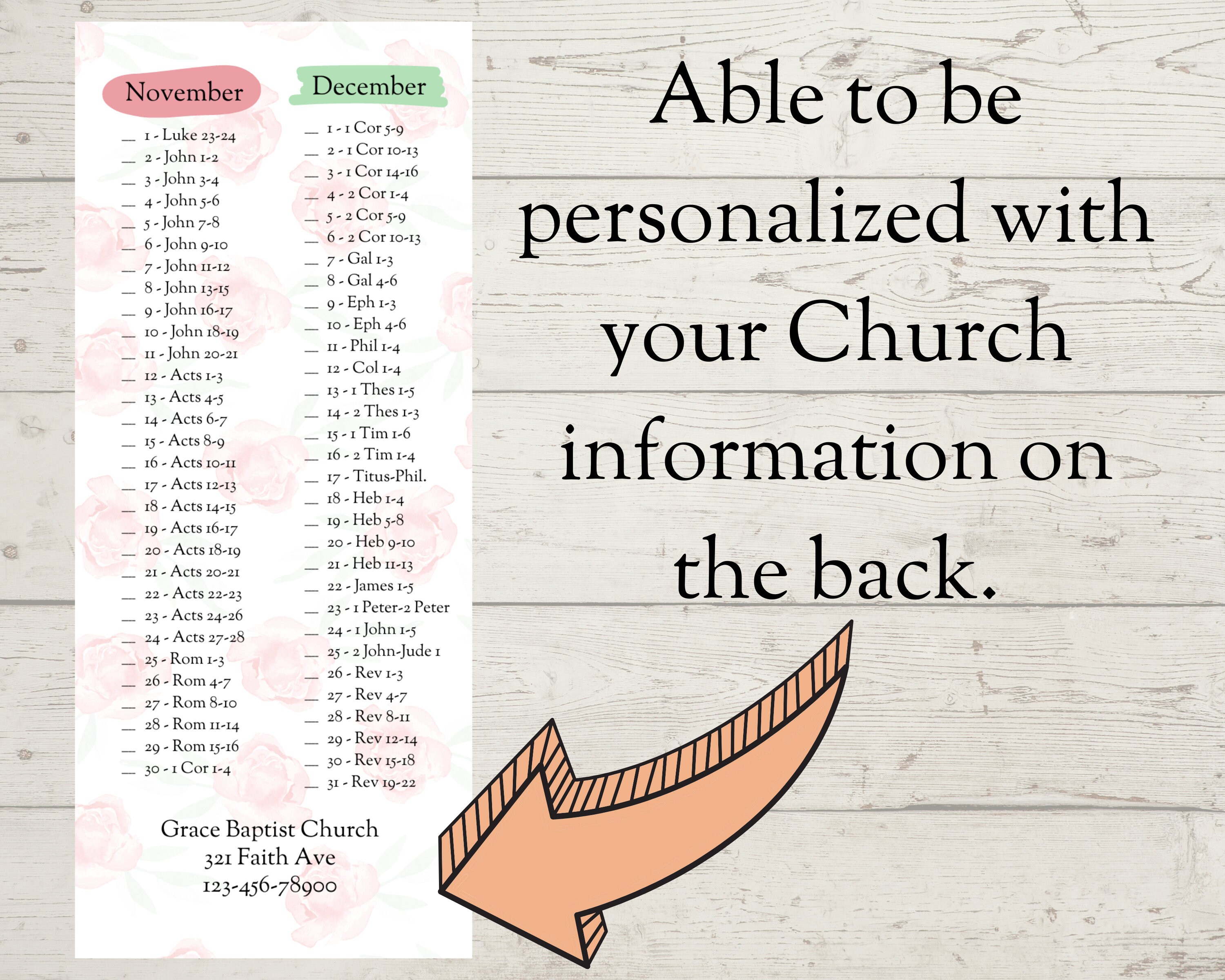 2026 Bible Reading Plan | Printable Tri-fold Tracker (digital Download ...