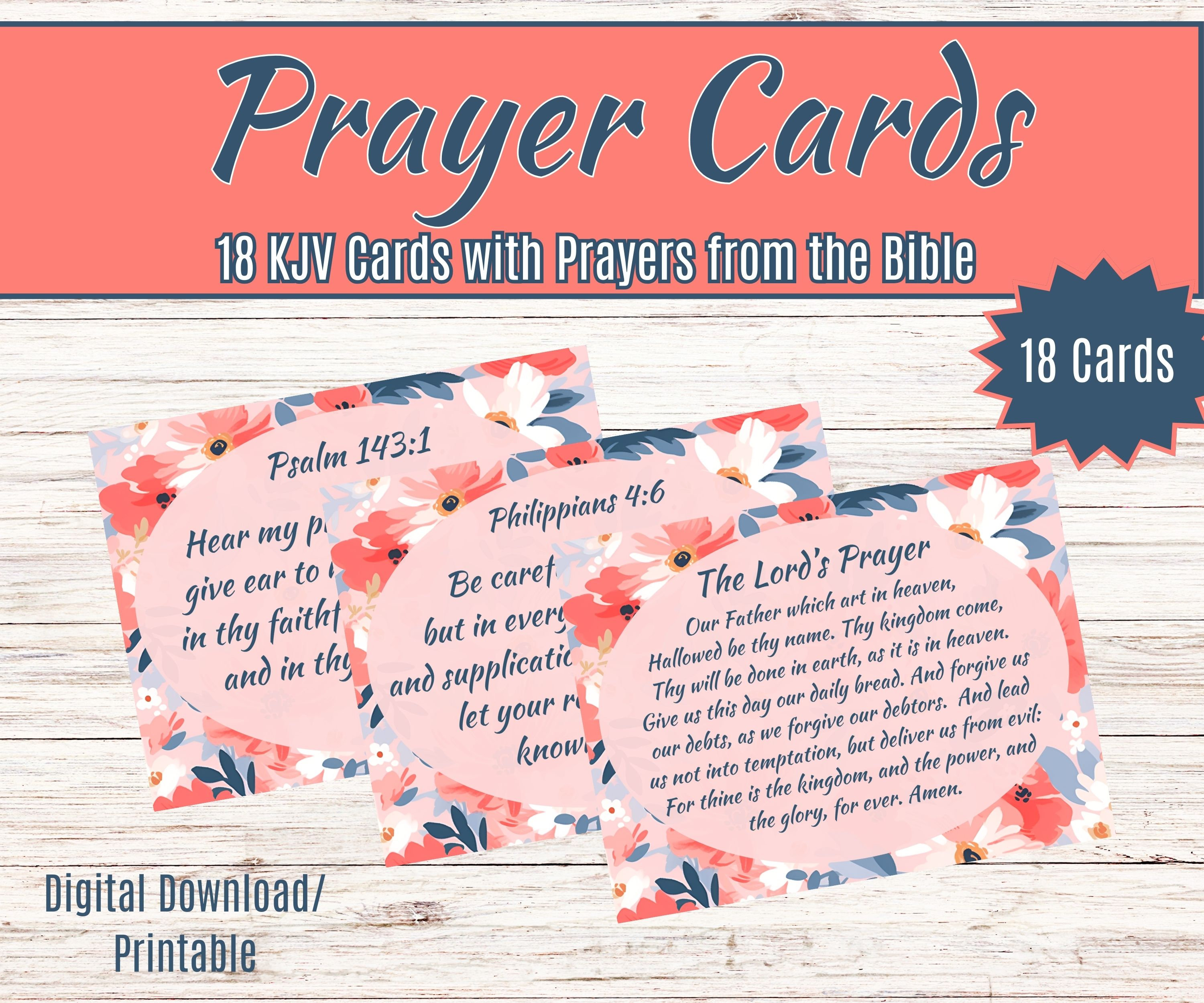 Pink Printable Prayer Bible Verse Cards Set, Inspirational Scripture ...