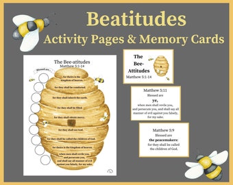 Beatitudes Activity Pages | Kids Bible Study | Sunday School | Sermon on the Mount | VBS | Homeschool | KJV | Children's Church