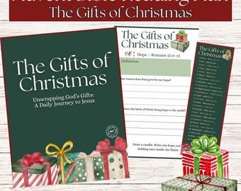 Gifts of Christmas Advent Bible Reading Plan | Printable Bookmarks & Worksheets | Christian Devotional