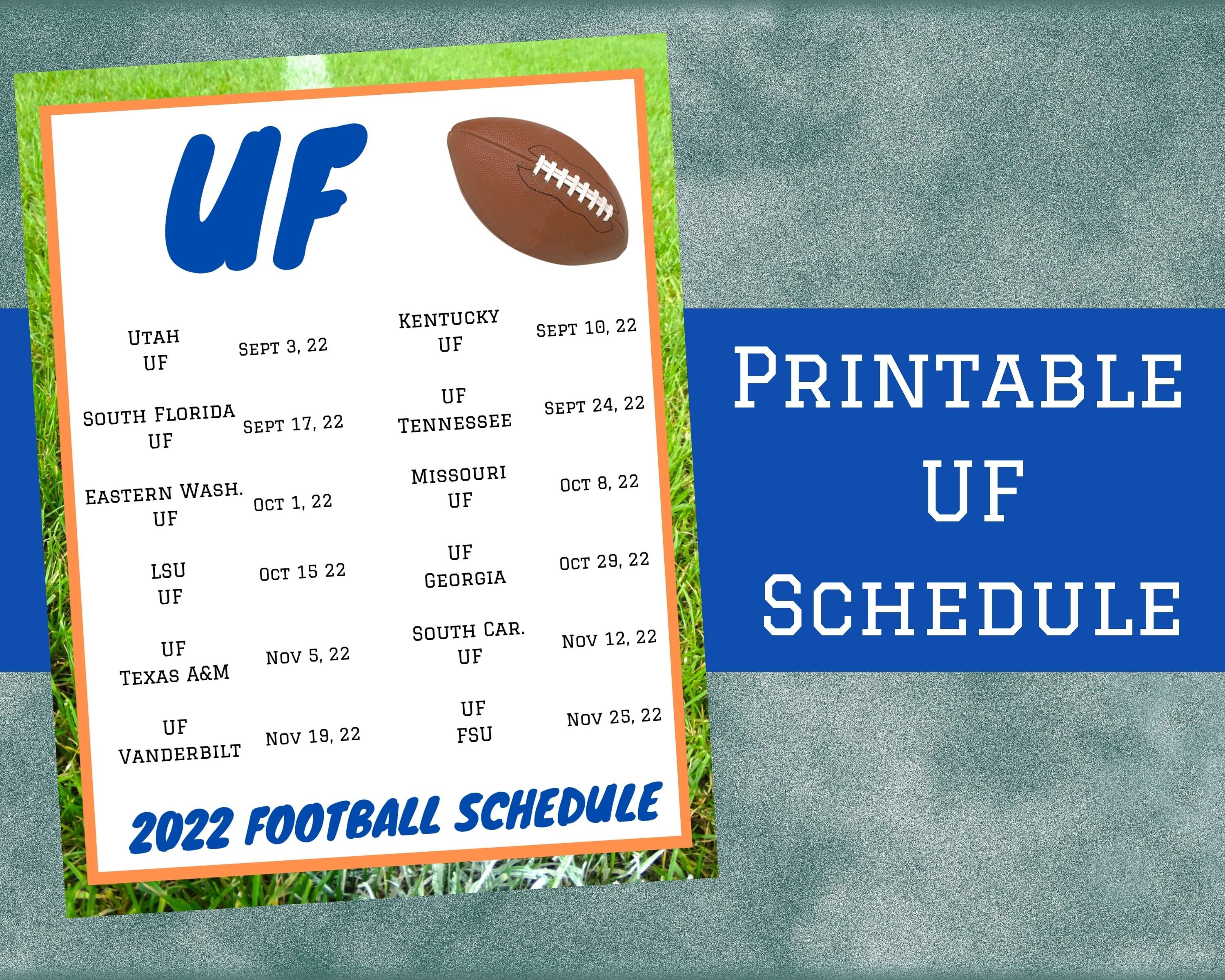 university of florida football schedule football schedule etsy