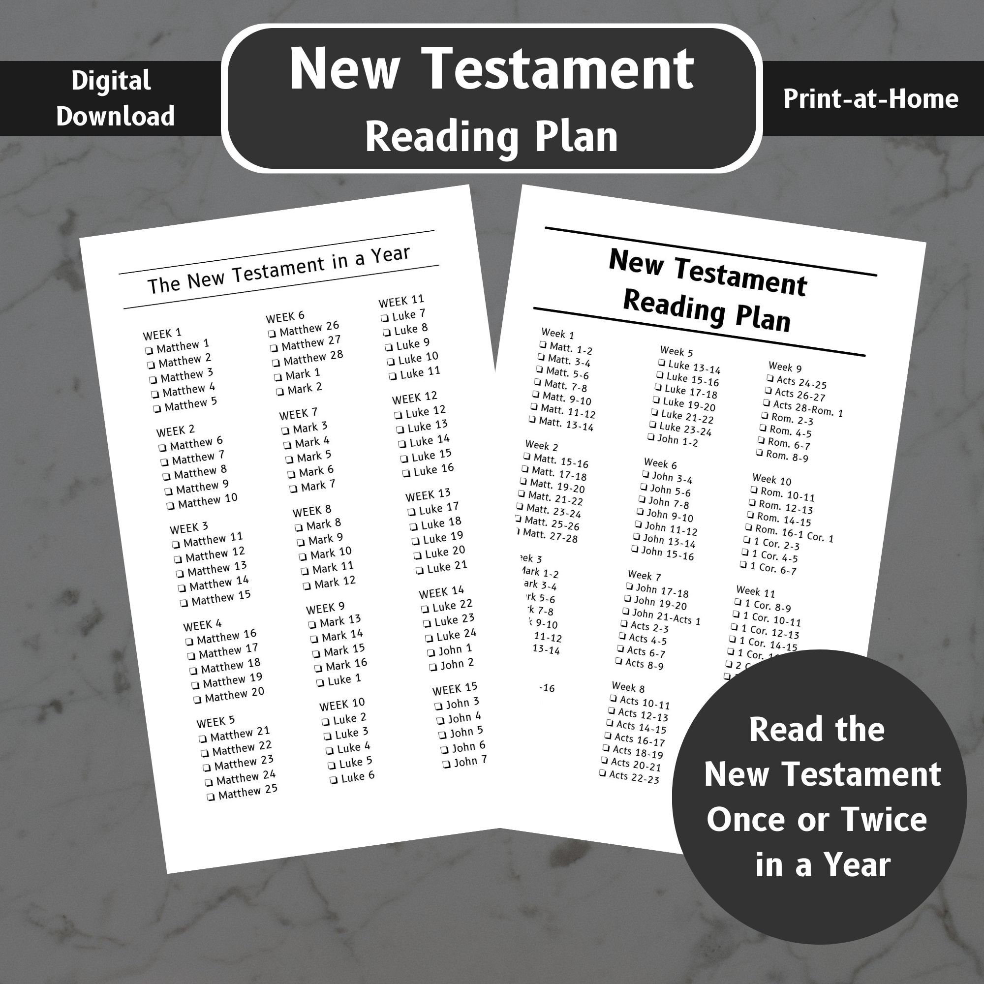 New Testament Bible Reading Plan Printable