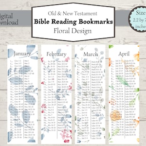 Old & New Testament Bible Reading Bookmarks, Read the Bible in a Year, Printable Bookmarks, Bible Reading Tracker, 2025 Bible Reading