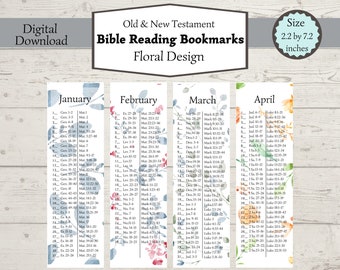 Old & New Testament Bible Reading Bookmarks, Read the Bible in a Year, Printable Bookmarks, Bible Reading Tracker, 2025 Bible Reading