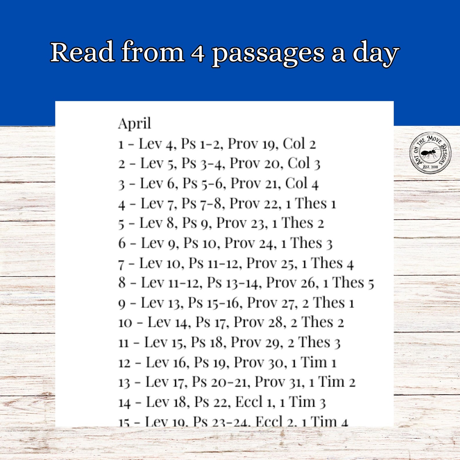 M'cheyne Bible in a Year Reading Plan, Printable Reading Plan, PDF, 2025 Bible Reading Plan - Etsy