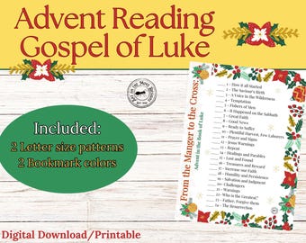 Advent Reading Plan for the Gospel of Luke, Printable Advent Plans, Christmas 2026 Bible Reading Plan, Advent 2026